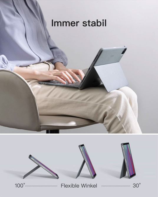 Чохол-клавіатура Inateck KB04111-11 для iPad Pro 11″ M4/M5, Bluetooth, магнітний, знімний, тачпад, підсвітка, сірий Київ - фото 5