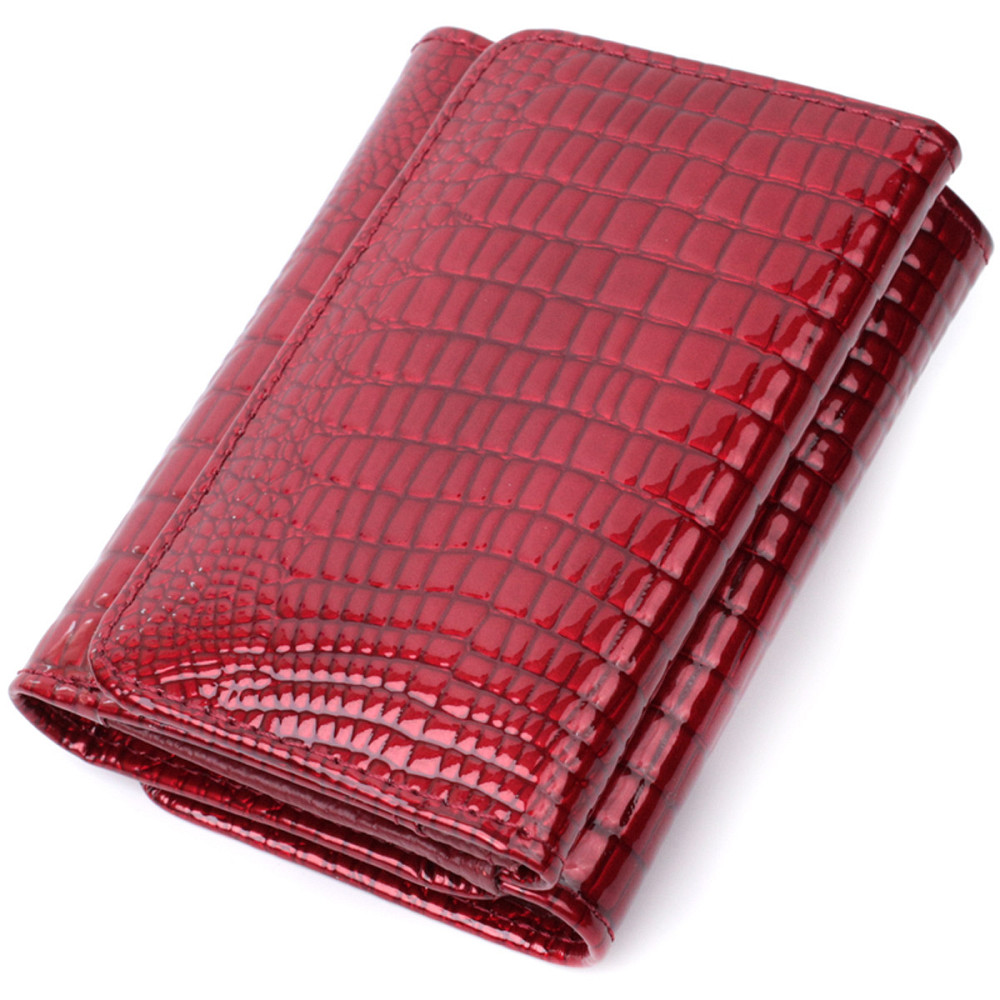 Стильный женский фактурный кошелек из натуральной кожи Красный (ST Leather) Киев - изображение 12