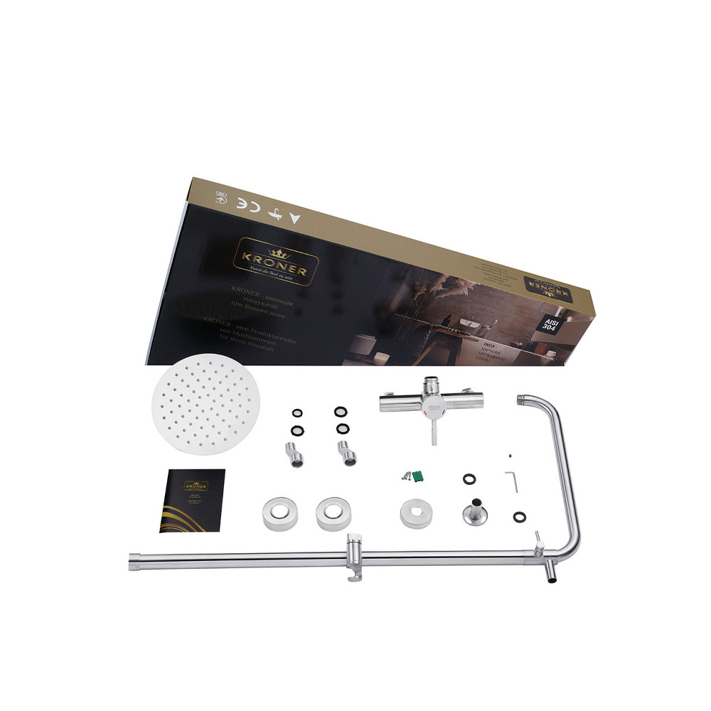 Душевая система на 1 потребителя Kroner KRP Edelstahl Klassisch - ESG062 сатин Киев - изображение 7