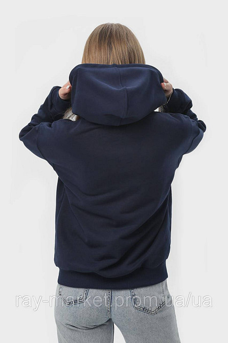 Худі на блискавці жіноче базове RAY PREMIUM LOOSE темно-синє (U0409W-Navy Blue) L Київ - фото 4