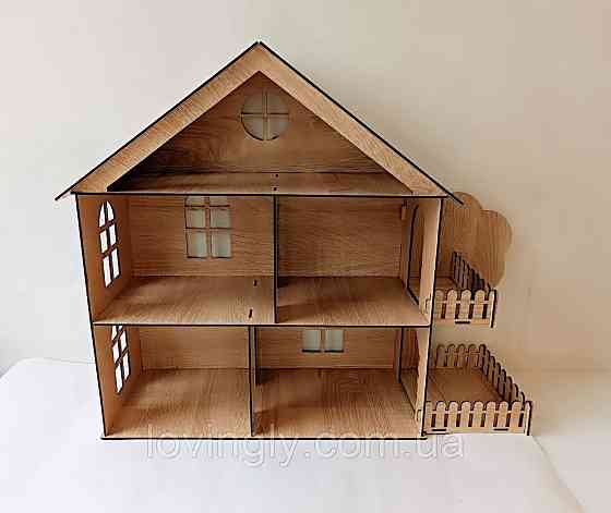 Великий ігровий будиночок для ляльок  60 см. Зібраний готовий до гри будиночок з меблями. Ірпінь