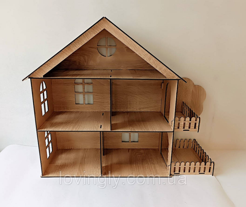Большой игровой домик для кукол 60 см. Собран готовый к игре домик с мебелью. Ирпень - изображение 3