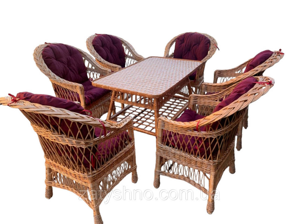 Меблі плетені з накидками та великим столом Київ - фото 1