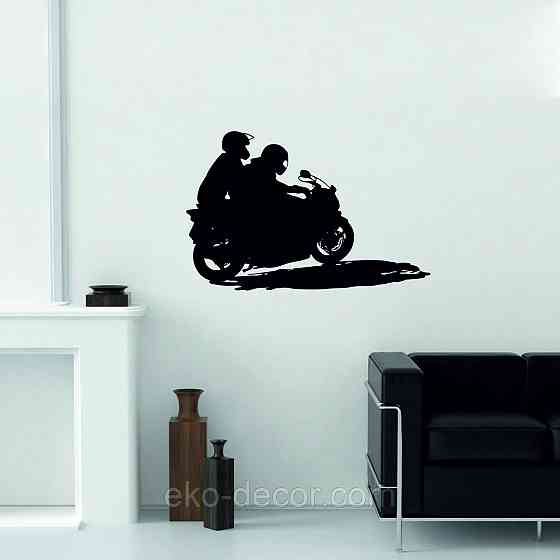 Декоративное настенное Панно «Мотоцыкл с коляской» Декор на стену 70*45 см, Черный Киев