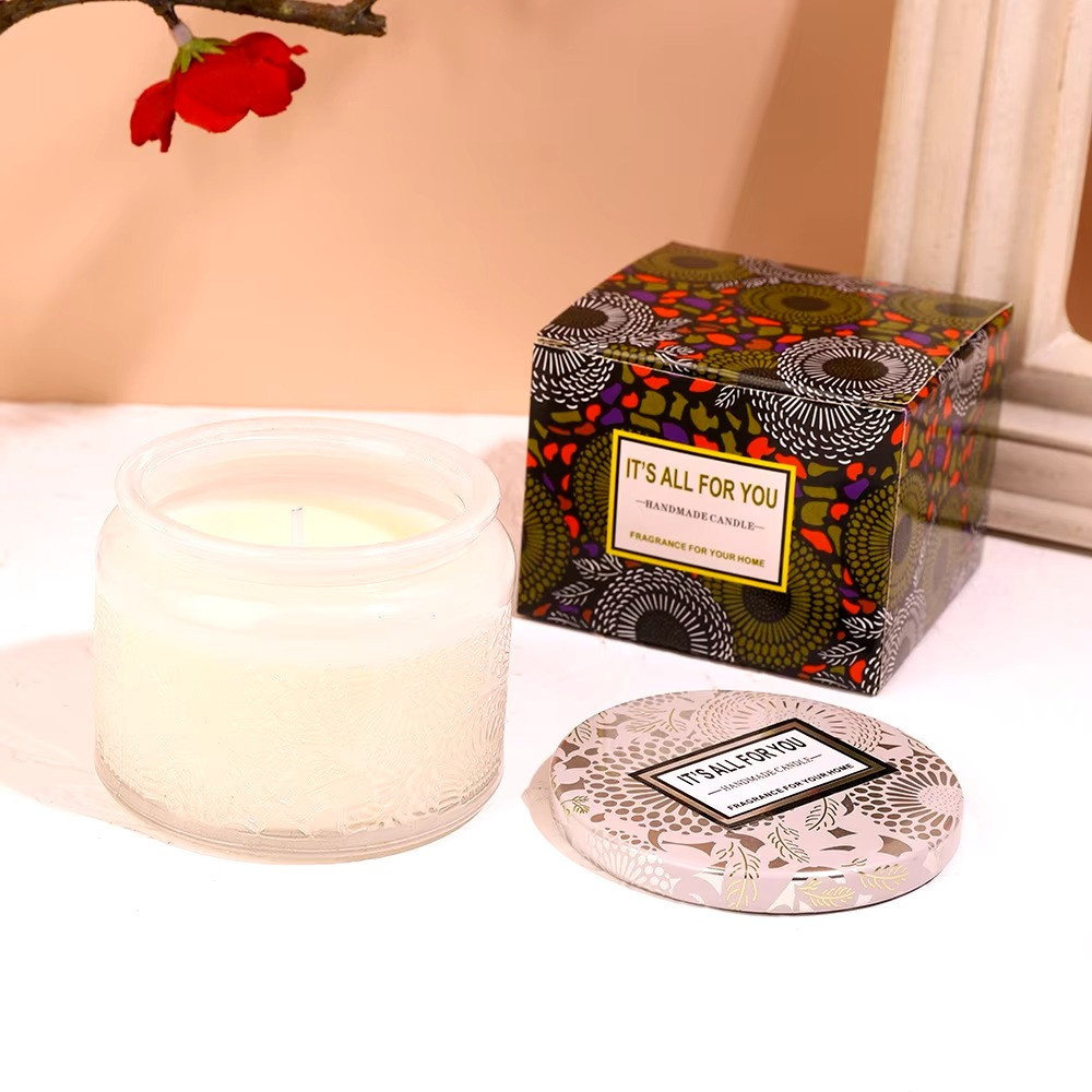 Свічка ароматична натуральна із соєвого воску без барвників "Blue wind chimes" у скляній чаші з кришкою Кам'янець-Подільський - фото 1