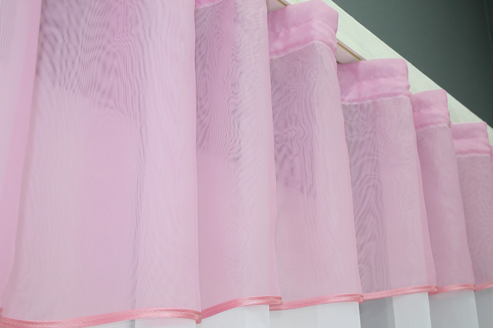 Кухонная занавеска VR-Textil № 047к розовый с белым 270х170 см (50-740) Киев - изображение 4