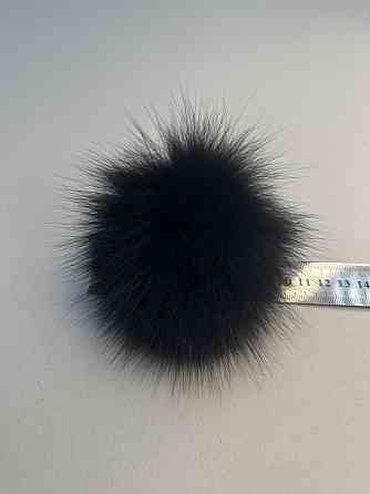 Помпони з натурального хутра песця на шапку 10-12см Чорний Харків