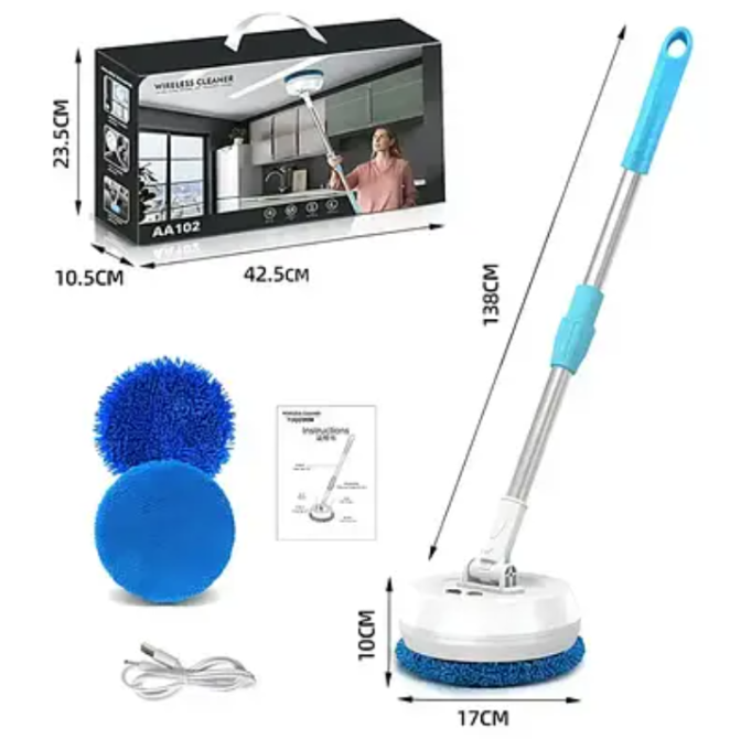 Бездротова електрична швабра TS-5546 2 в 1 з акумулятором та телескопічною штангою 3 м Одеса - фото 10