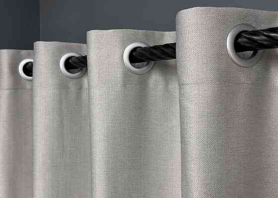 Комплект штор на люверсах VR-Textil Шеніл однотонний № 1690ш Попелястий 150х250 см 2 шт (37-0242) Київ