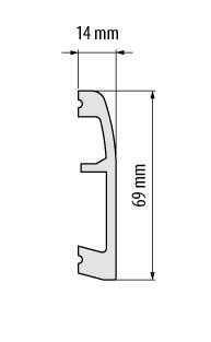 Плинтус под покраску из дюрополимера Элегант LPC - 06 (2м.п.) 69х14мм Днепр - изображение 3