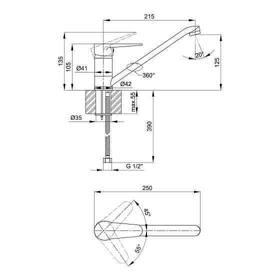 Смеситель для кухни Lidz Nicole 002 (k35) LDNIC002CRM21878 Chrome Киев