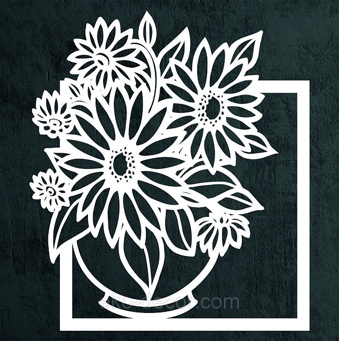 Декоративне настінне Панно «Букет квітів», Декор на стіну 70*61 см, Білий Київ - фото 10