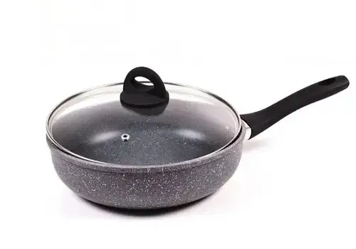 Сковорода с крышкой 24см Benson BN-491 с мраморным покрытием Коломыя - изображение 1