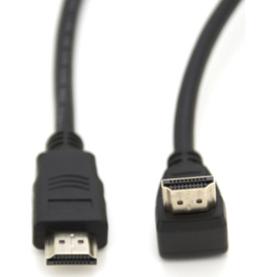 Кабель мультимедійний HDMI M to HDMI M 1.5m V1.4 90° corner black Merlion (YT-HDMI(M)/(M)HS-1.5m-90°) Вінниця - фото 2