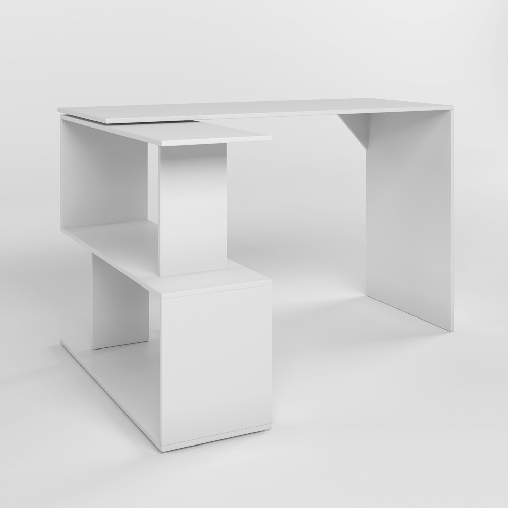 Стіл комп'ютерний поворотний з полицями М-ЗОН Джеко 1200 Німфея Альба (MZN-031031) Львів - фото 2