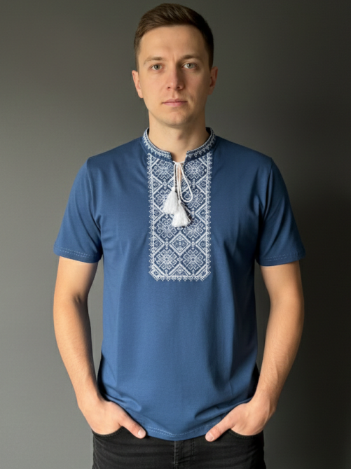 Футболка вишиванка синього кольору 3XL Київ - фото 2