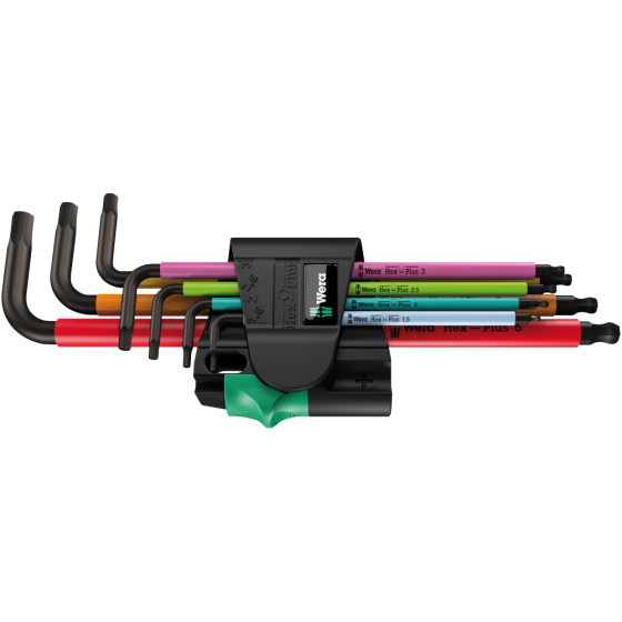 Набір кольорових шестигранників Wera 1.5-6мм 7од., подовж., різнокольор., з пристроєм для намагнічення, Blacklaser 950/7 H  050225 Одеса