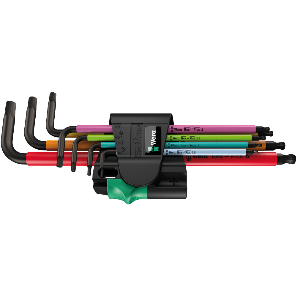 Набір кольорових шестигранників Wera 1.5-6мм 7од., подовж., різнокольор., з пристроєм для намагнічення, Blacklaser 950/7 H  050225 Одеса - фото 1