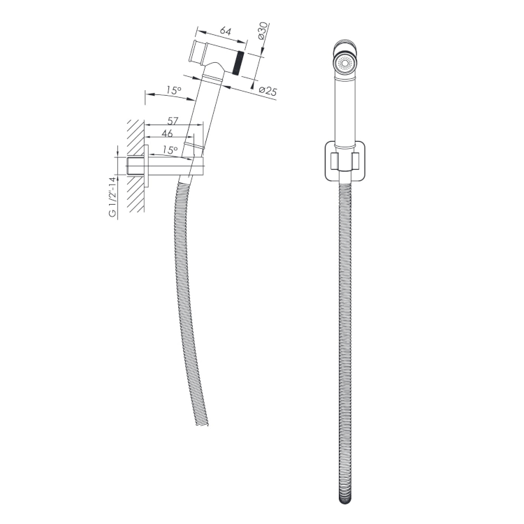 Набір для гігієнічного душу IMPRESE GRAFIKY ZMK041807121 графіт Київ - фото 3