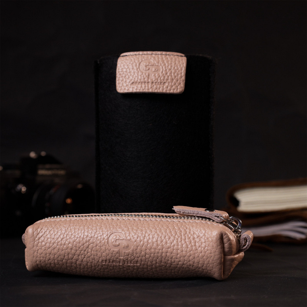 Красива жіноча шкіряна ключниця GRANDE PELLE 11638 Рожевий Київ - фото 1