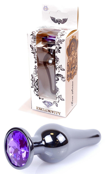 Анальна пробка Boss Series - Jewellery Dark Silver BUTT PLUG Purple, BS6400061 Sex Aura Київ - фото 1