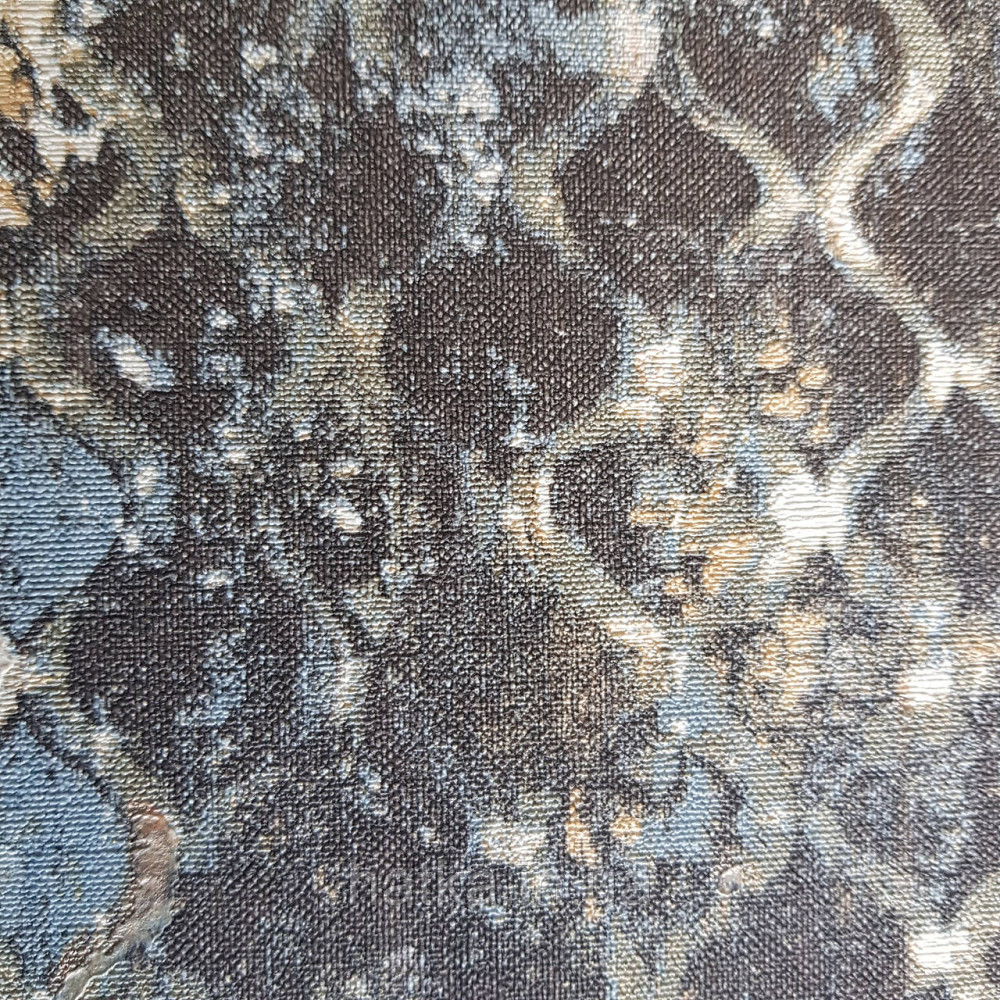 Обои метровые винил на флизелине Decowall Retro геометрия абстракция под старину волны черные голубые бежевые Киев - изображение 3