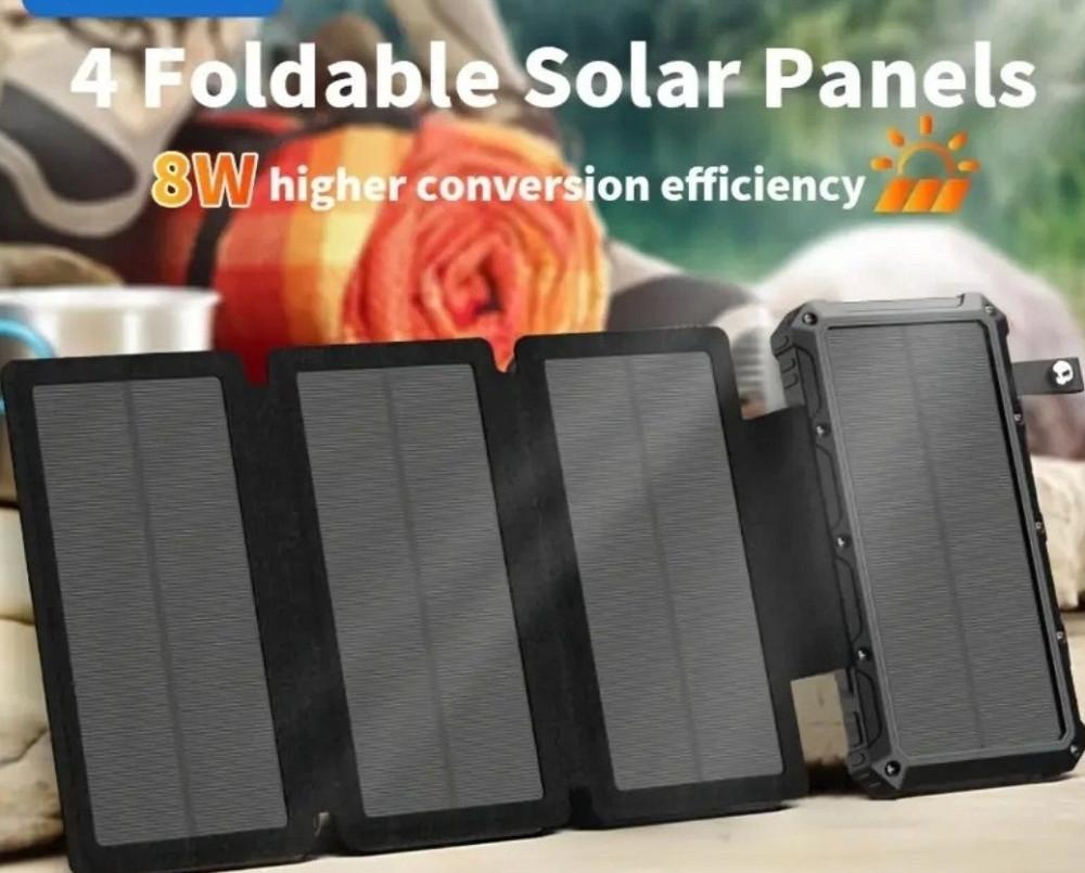 Повербанк на солнечной батарее, Power Bank, 20000 mAh, Фонарь. Киев - изображение 2