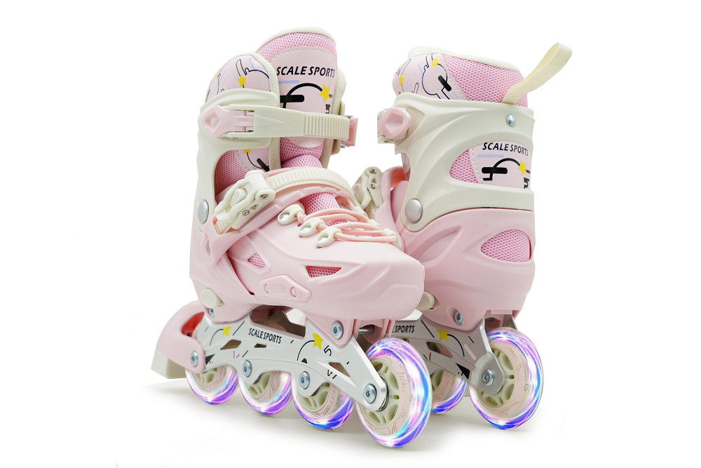 Дитячі ролики з м'якими поліуретановими колесами Scale Sports LF605. LIGHT-PINK. Розмір 38-41 Одеса - фото 1