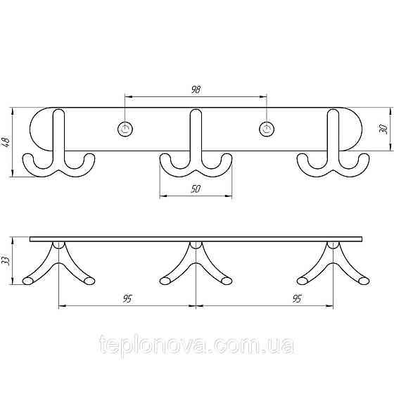 Планка з гачками Perfect Sanitary Appliances RM 1502-3 Чернівці