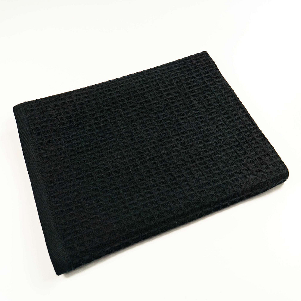 Вафельний великий банний рушник YouStar 70х140см 320г/м2 (Чорний) Суми - фото 1