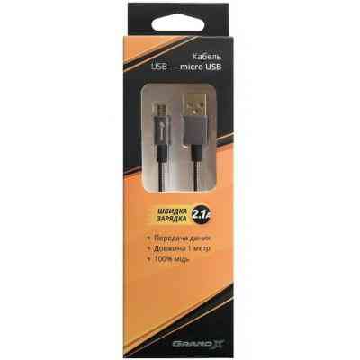 Дата кабель USB 2.0 AM to Micro 5P 1.0m Grand-X (MM-01) Винница