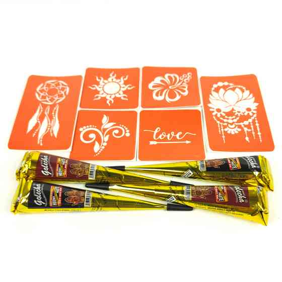 Набір хни з трафаретами для біо-тату №1 henna-set-01 Вінниця