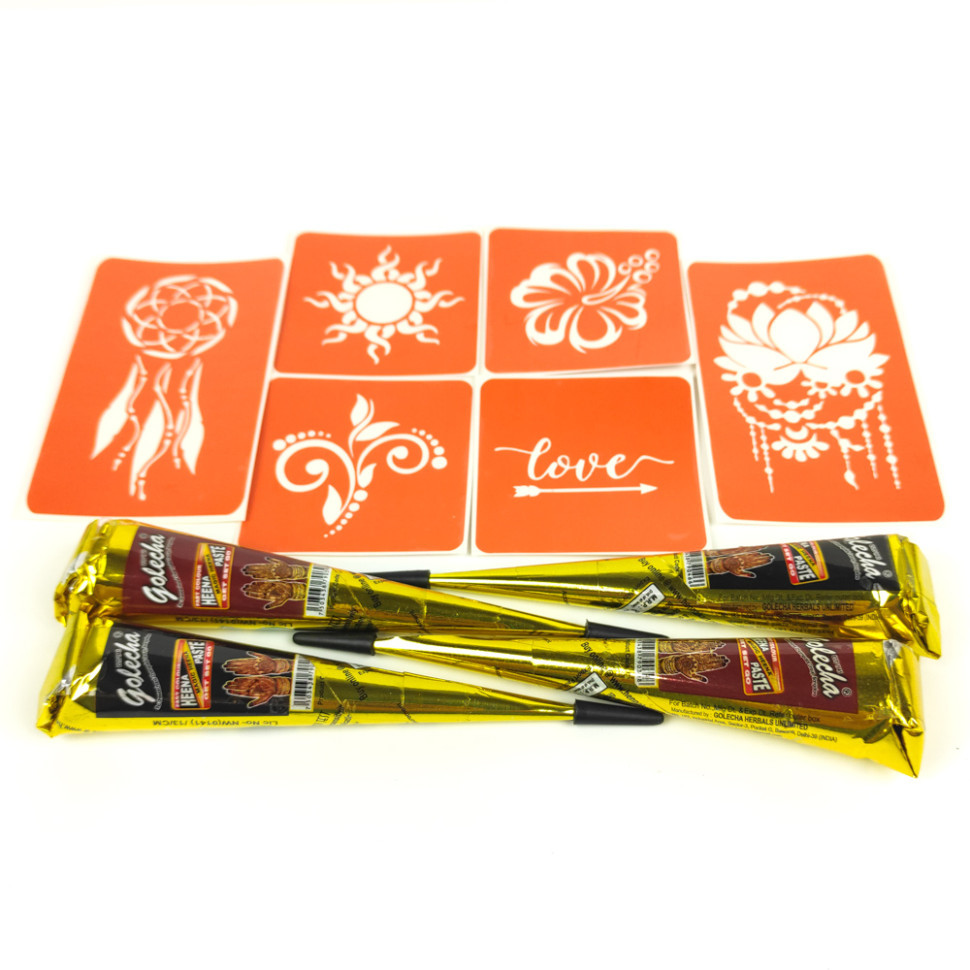 Набор хны с трафаретами для био-тату №1 henna-set-01 Винница - изображение 6