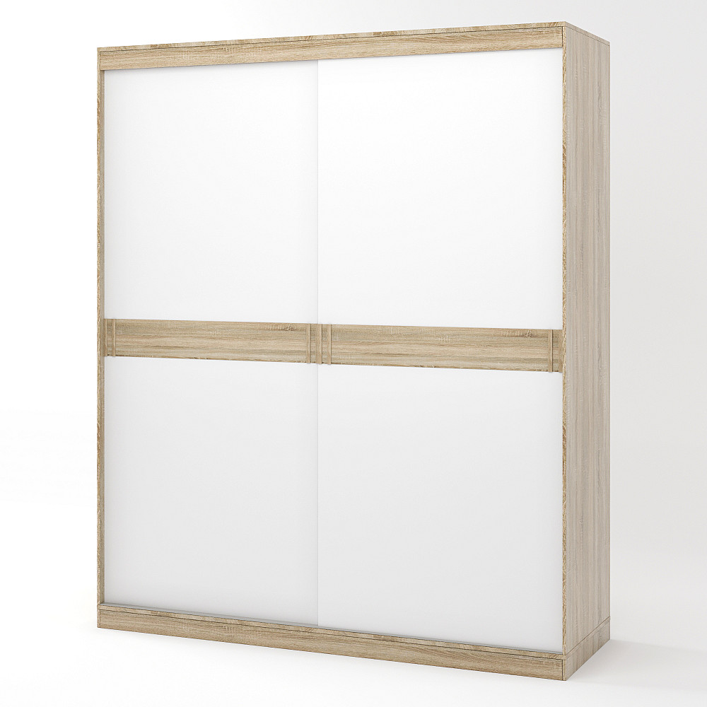 Шкаф-купе Эверест Соната 1800 двухдверный 180х60х217 дуб сонома+белый (DTM-2398) Львов - изображение 2