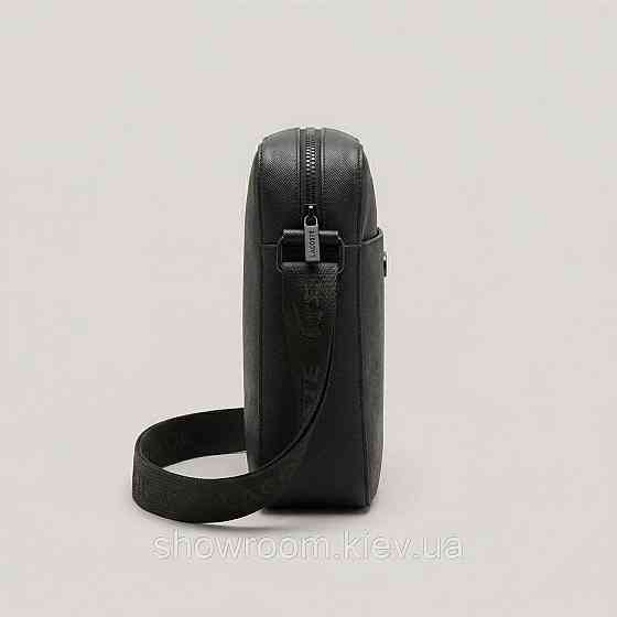 Чоловіча брендова барсетка, сумка Lacoste (2216-2) чорна Київ
