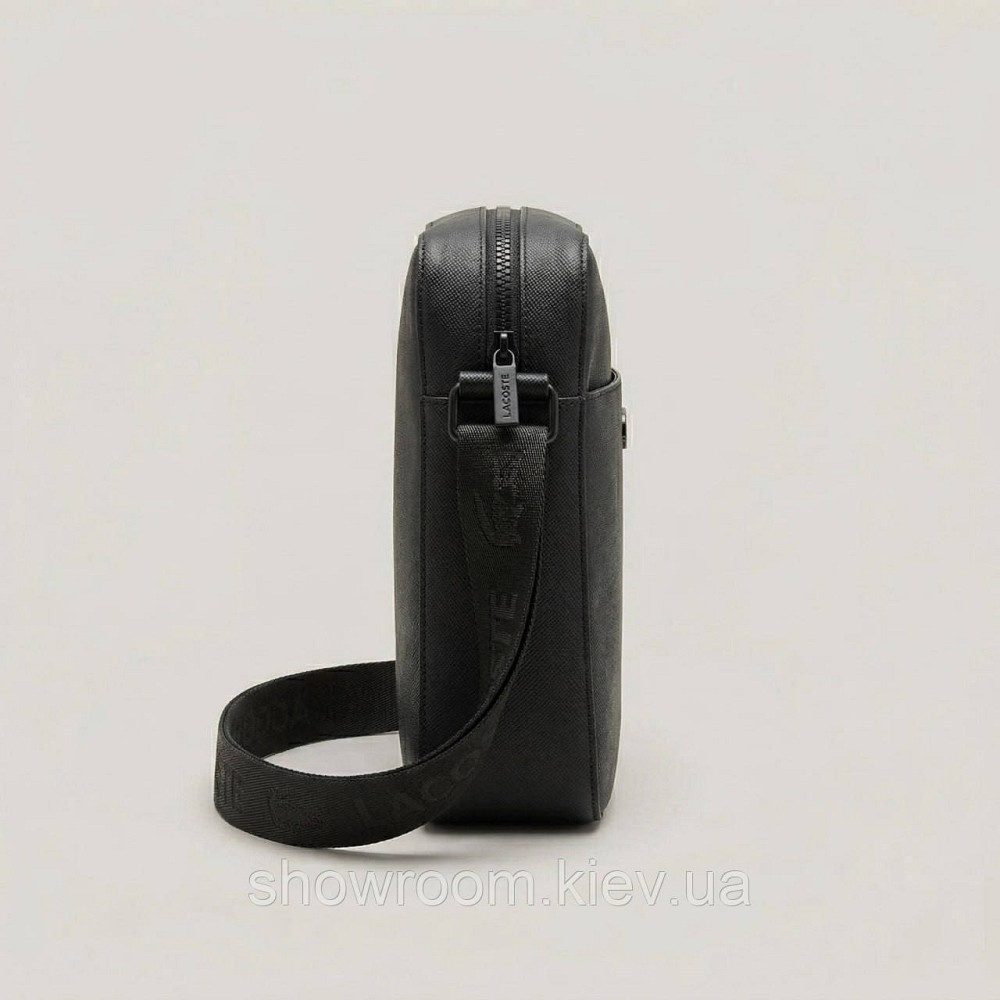 Чоловіча брендова барсетка, сумка Lacoste (2216-2) чорна Київ - фото 3