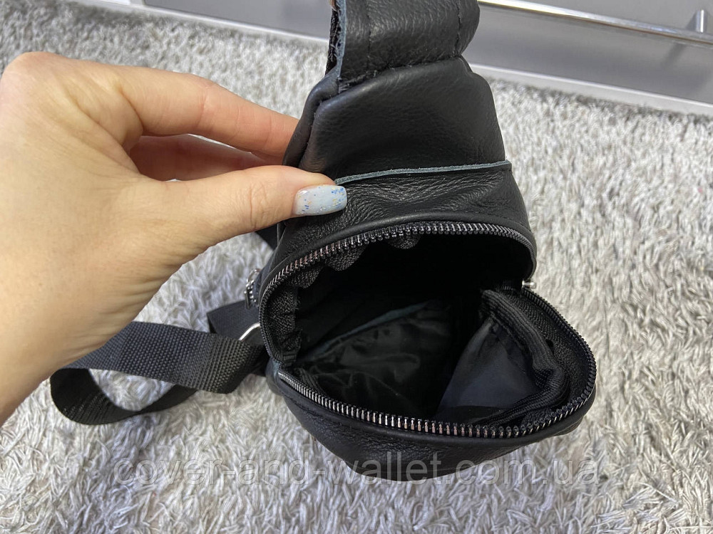 Кожаная мужская сумка-слинг через плечо PS Leather Киев - изображение 7