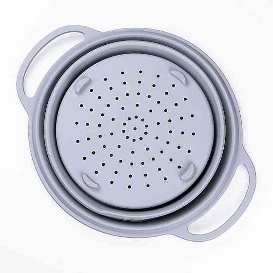 TS Kitchen Друшляк 2.6 л силіконовий складаний з ручками 2.6 л Сірий HP34544G Коломия