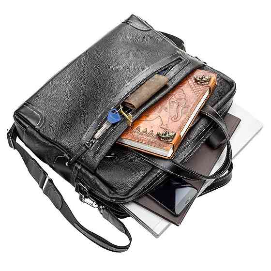 Сумка для ноутбука SHVIGEL 11110 кожаная Черная Киев