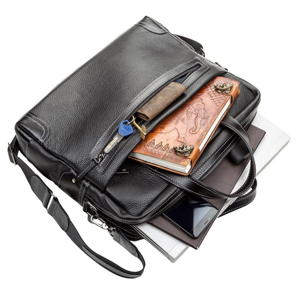 Сумка для ноутбука SHVIGEL 11110 кожаная Черная Киев - изображение 5