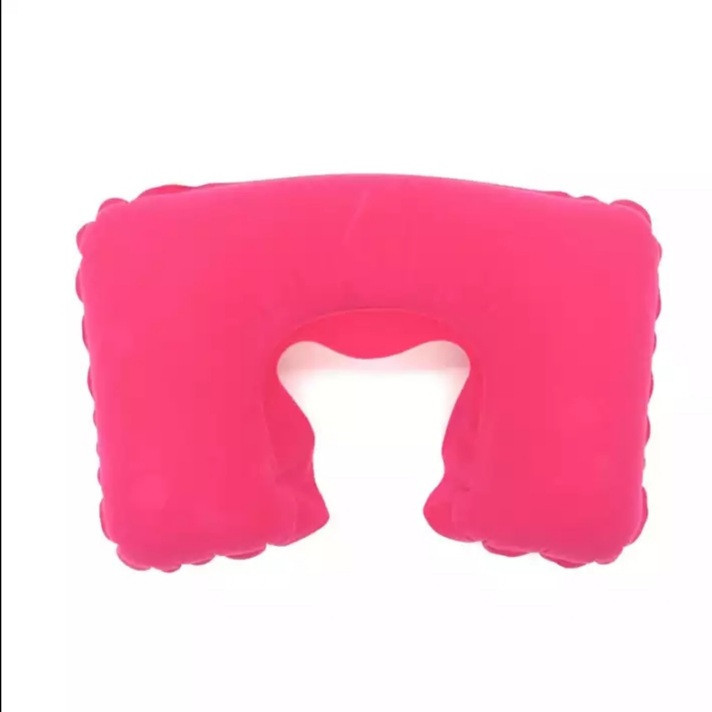 Подушка для подорожей рожева - розмір у спущеному вигляді 40*25см Київ - фото 1