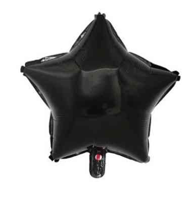 Шарик звездочка фольгированный 10 дюймов черный Киев