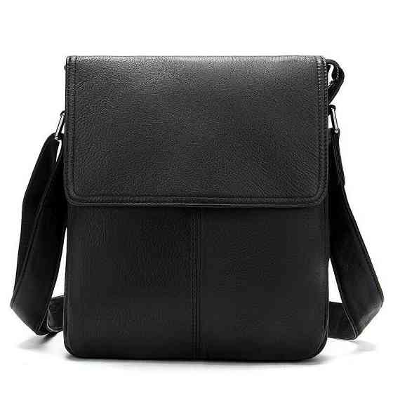 Сумка-месенджер шкіряна Чорна (Vintage) Київ