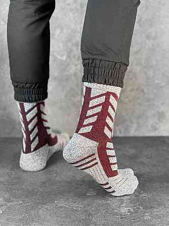 Чоловічі спортивні шкарпетки Thermal сірі з бордовими вставками Київ