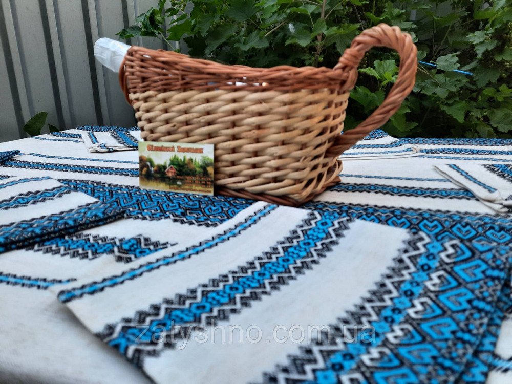 Сервірувальна скатертина з серветками синя Київ - фото 4