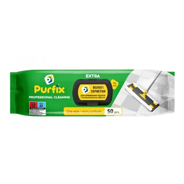 Серветки вологі Purfix «EXTRA» для прибирання підлоги 50 шт Гостомель - фото 1