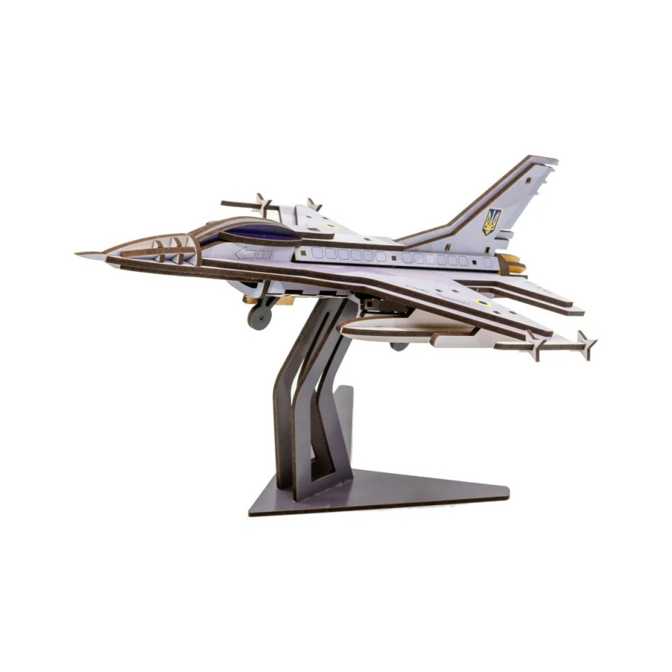 Дерев'яний 3D конструктор "F16" Арт-26913, 79 деталей Вінниця - фото 2