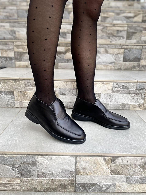 Черевики жіночі RONE чорні натуральна шкіра зима 37р.-24см 39р.-25.5см (Lora-2 4275) Коломыя - изображение 1