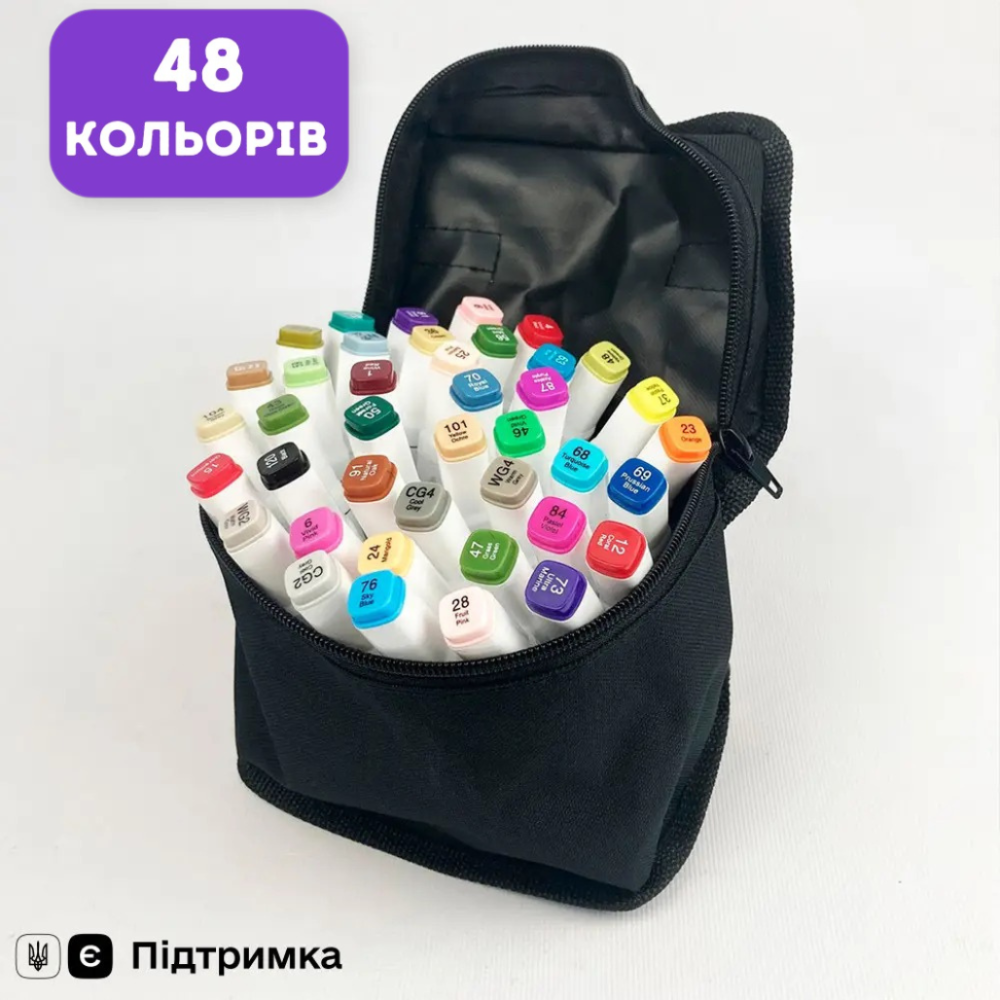 Набір двосторонніх маркерів Touch Smooth для скетчинга на спиртовій основі 48 штук Різнокольорові Кам'янець-Подільський - фото 1