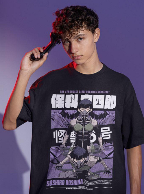 Футболка аниме Сосхиро Хосхина Каиджу Н оверсайз (S/M/L) Черний AnimeJ1110 Днепр - изображение 6